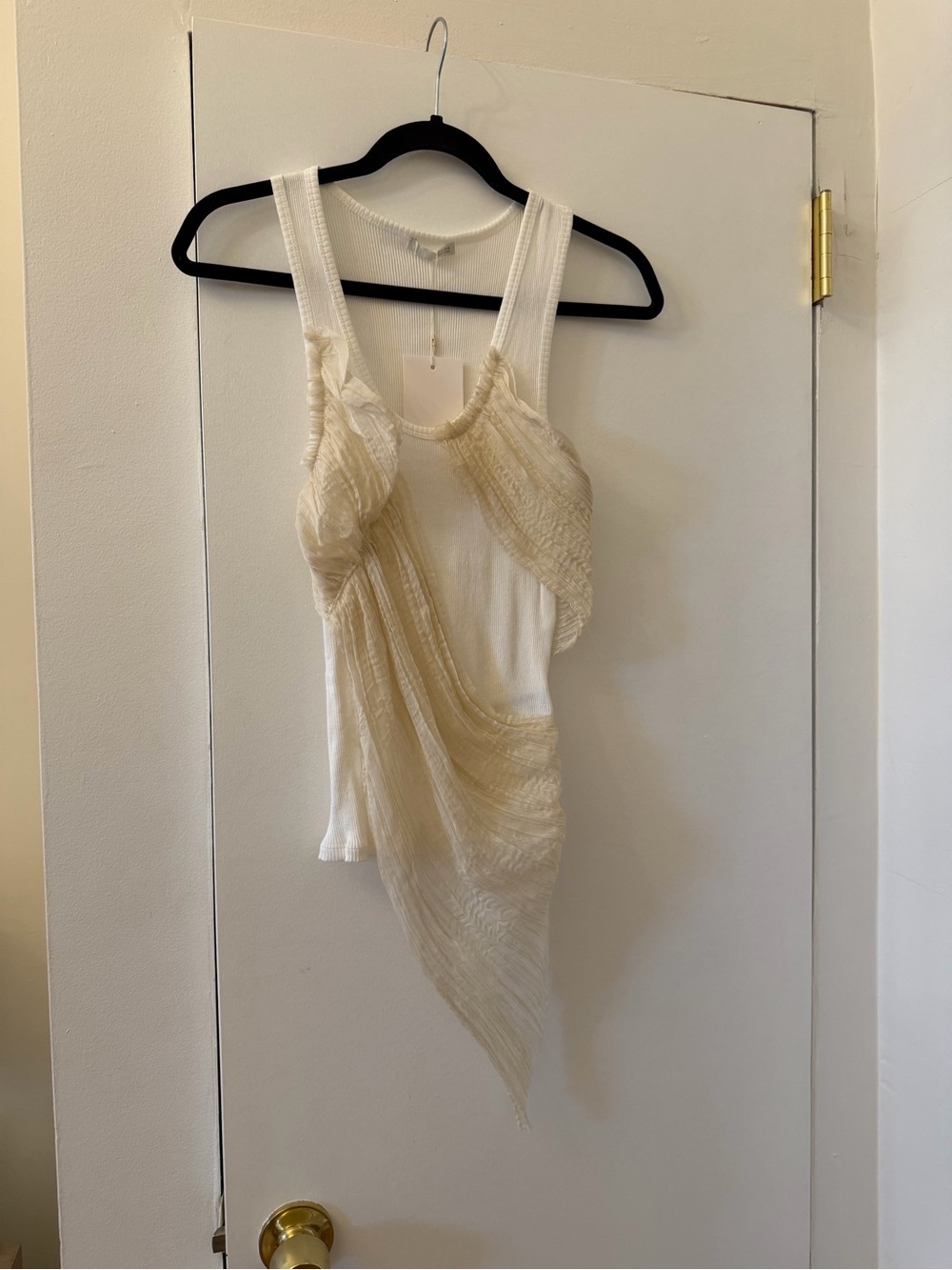 ZARA Cream Draped Sleeveless Tank Top NWT